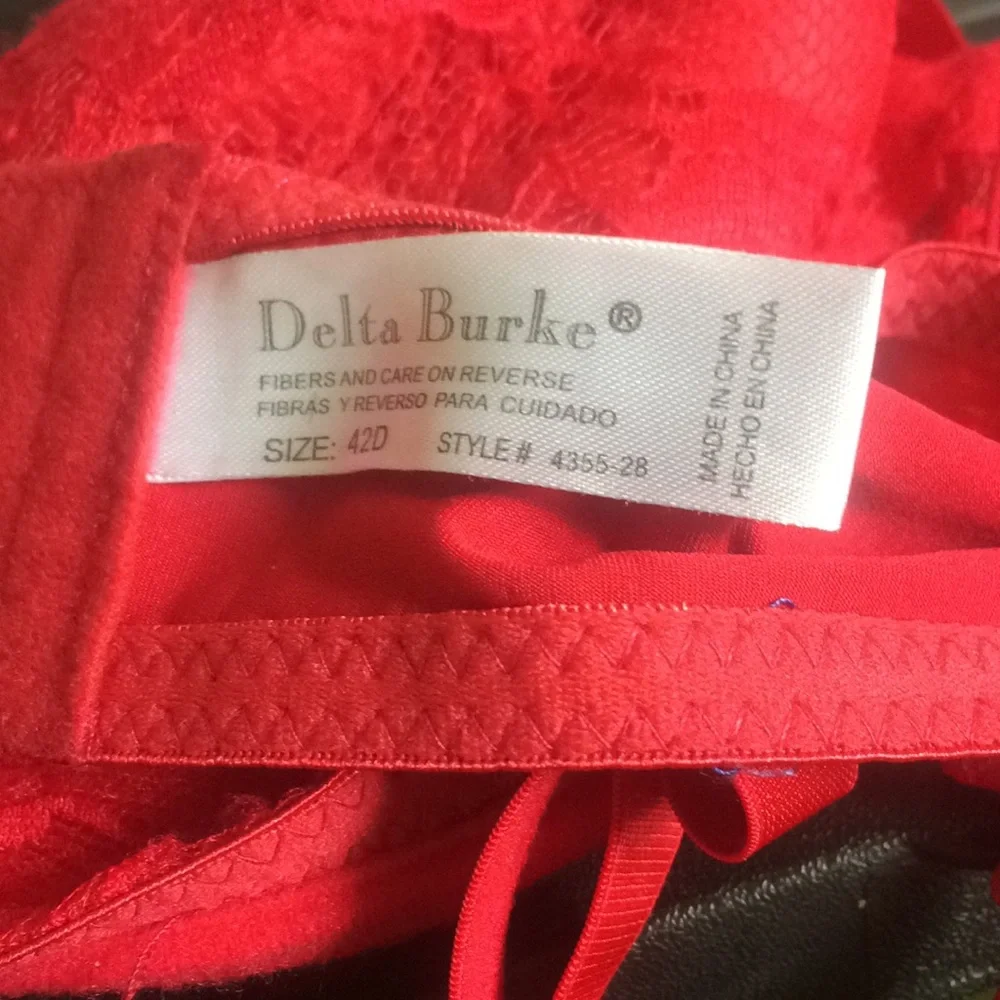 FINAL MARKDOWN Spicy red lace Delta Burke bra (42D)